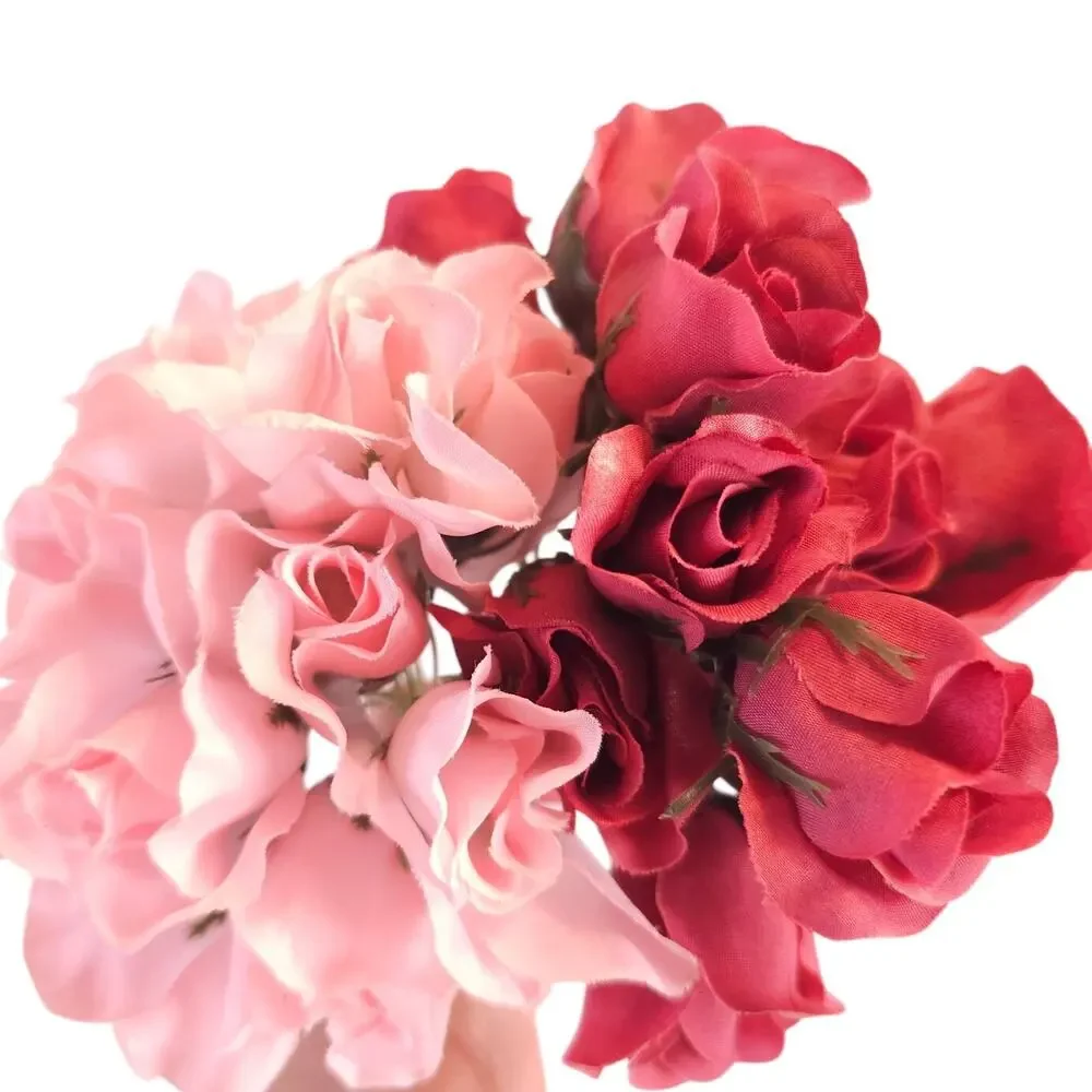 24 Pink Mauve Silk Rose Picks 1 in Artificial Flowers Wedding Craft Floral Decor